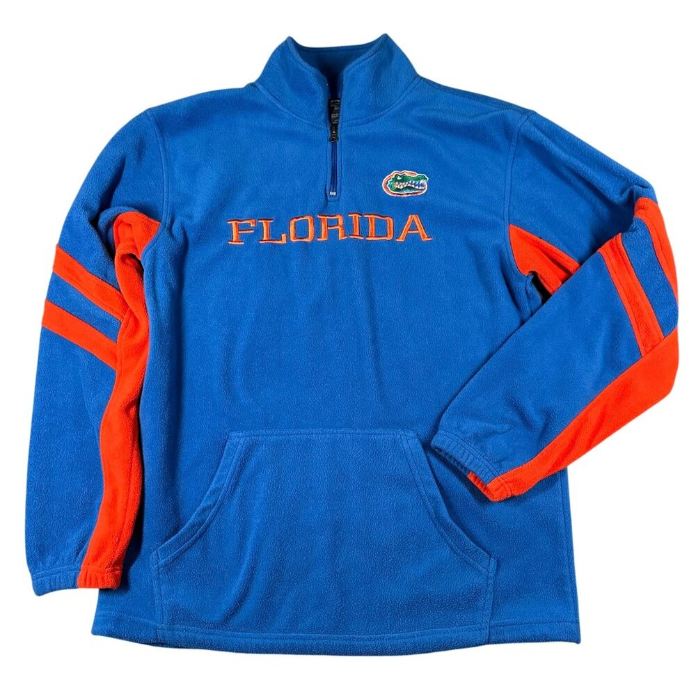 Florida Gators Medium Pro Edge Blue Pullover 1/4 Zip Fleece Kangaroo Pocket Soft